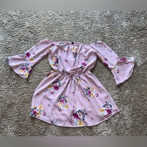 Windsor purple floral off the shoulder dress